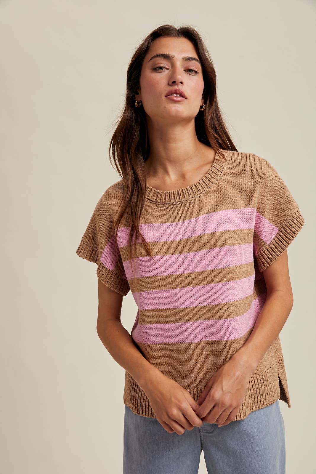 Wishlist Apparel - STRIPED DROP SHOULDER SWEATER TOP