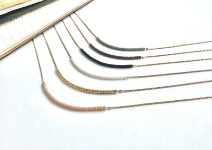 Ocean Breakup - Thin Minimalist Necklace - Neutrals