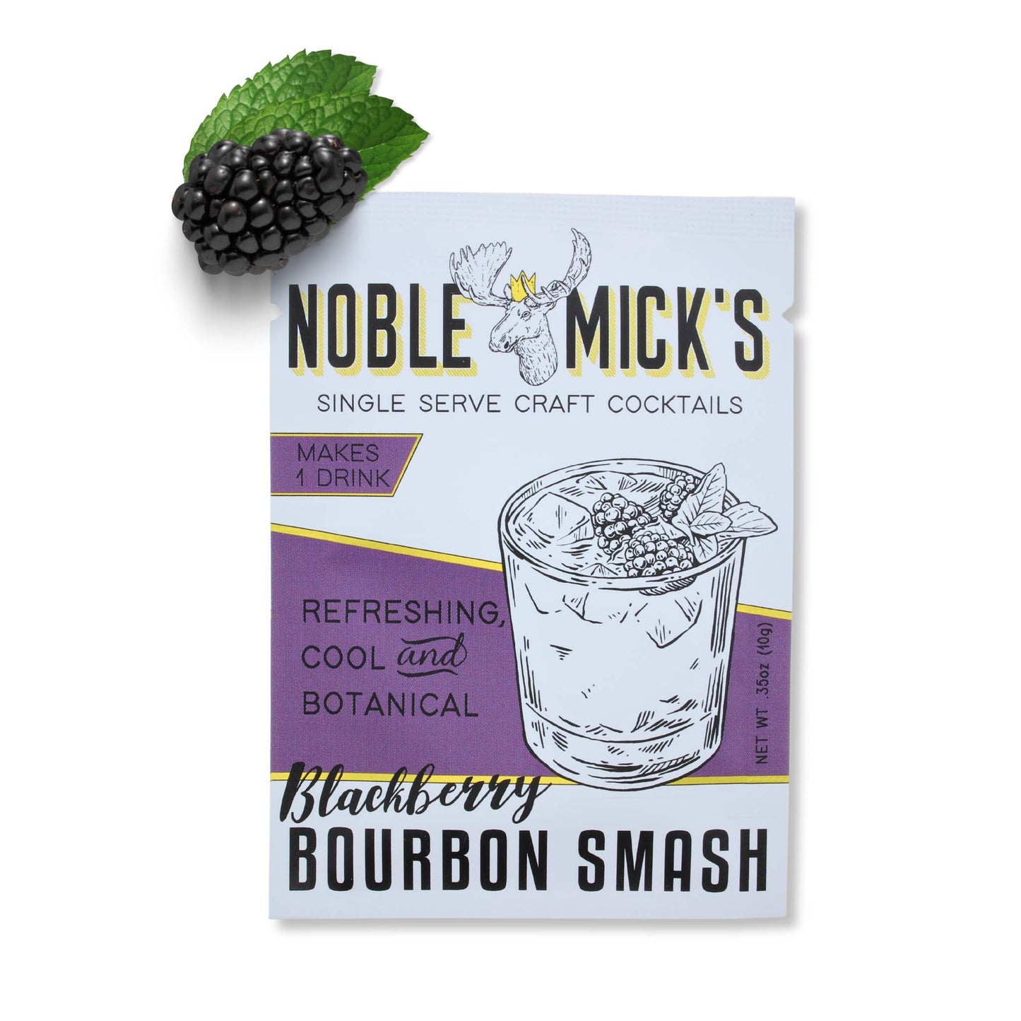 NOBLE MICK'S - Single Serve Craft Cocktails - Blackberry Bourbon Smash Single Serve Craft Cocktail