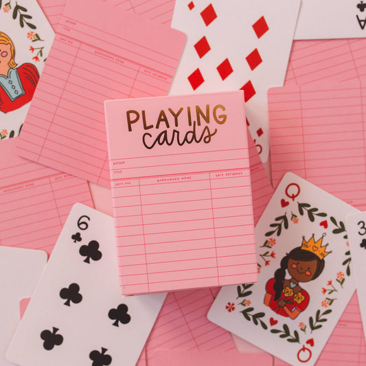 Pippi Post - Pink Library Card Deck Of Playing Cards
