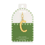 Lucky Feather - Enamel Bag Charm / Keychain - Letter - C