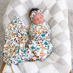 Gigi and Max - Maren Floral Swaddle Bamboo Baby Blanket