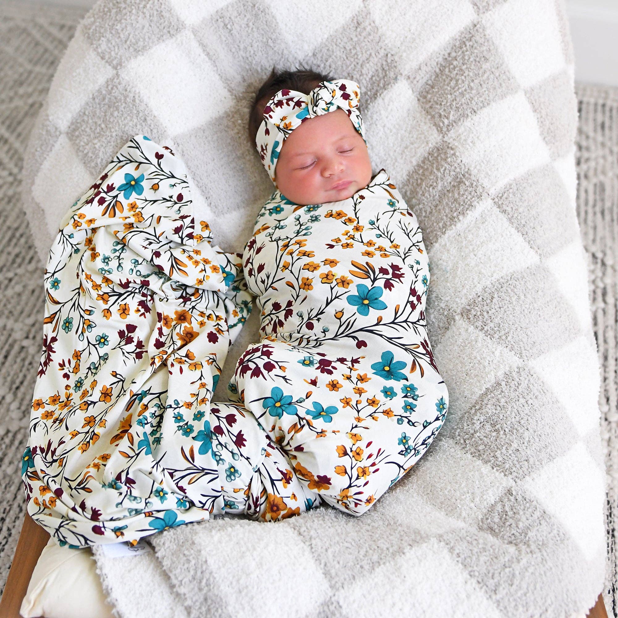 Gigi and Max - Maren Floral Swaddle Bamboo Baby Blanket