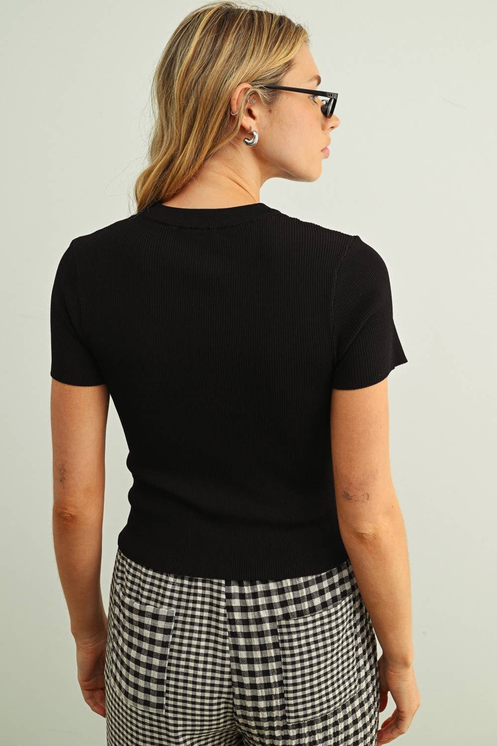 Gretchen Essential Classic Short Sleeve Rib Top
