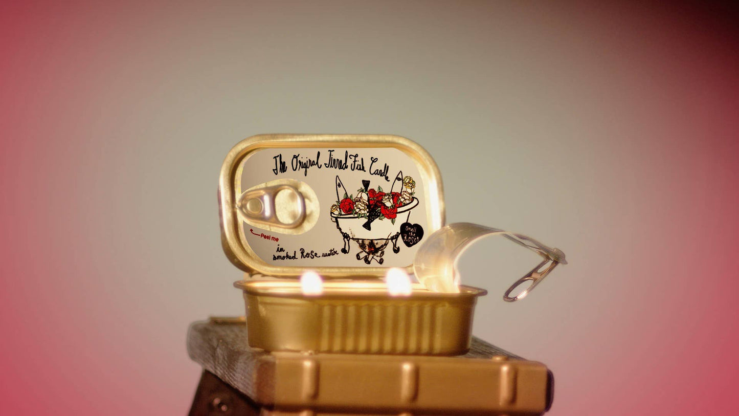 Tinned Candle - Tinned Fish Candle - Smoked Rose Water