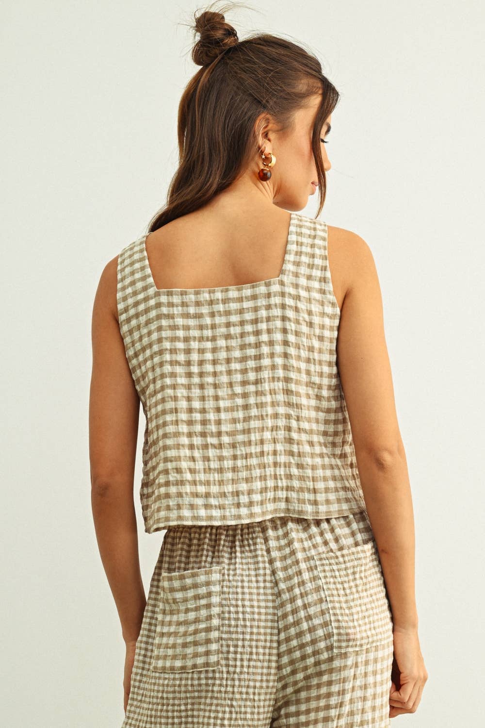 Jillian Gingham Sleeveless Top