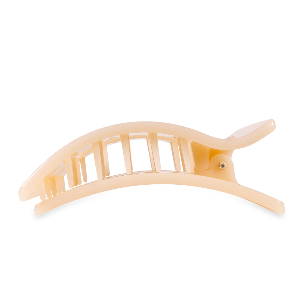 TELETIES - Flat Rectangle Hair Clip | Large | Almond Beige