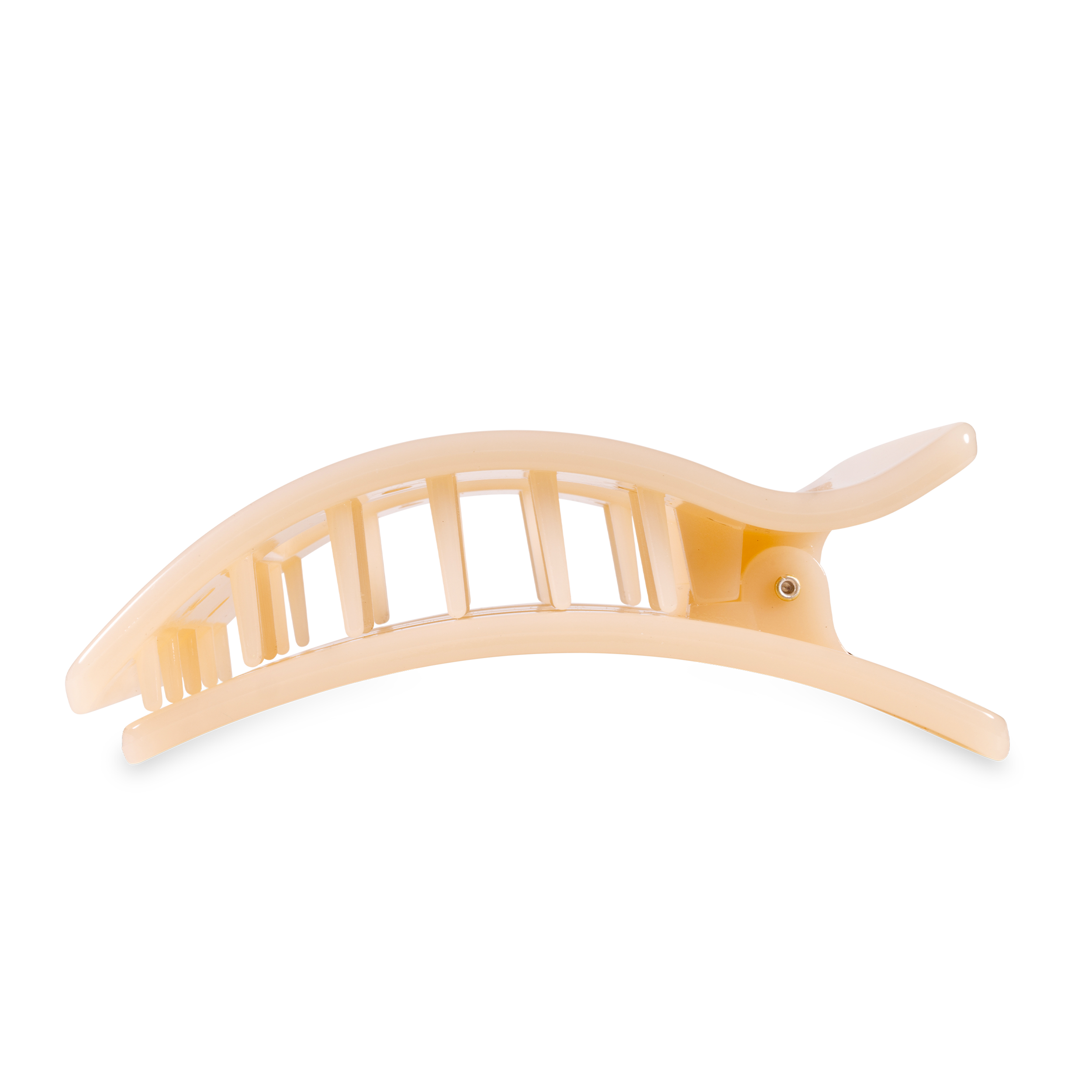 TELETIES - Flat Rectangle Hair Clip | Large | Almond Beige