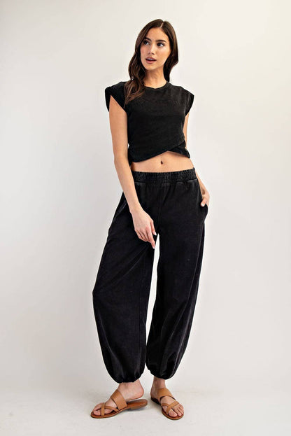 Aurora Mineral Washed Wrap Top
