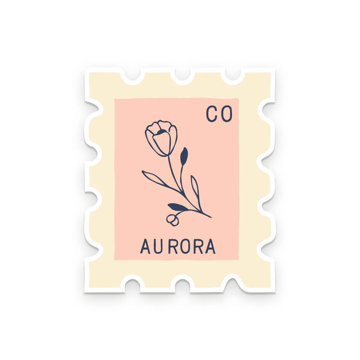 Ruff House Print Shop - Custom City Stamp Sticker - Atlantic, IA
