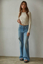 By Together -  Knit Rayon Spandex Ribbed Round Neck Long Sleeve