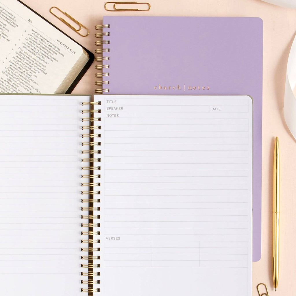 Church Notes Co. - Lilac Church Notes Bible Reference Notebook with Maps