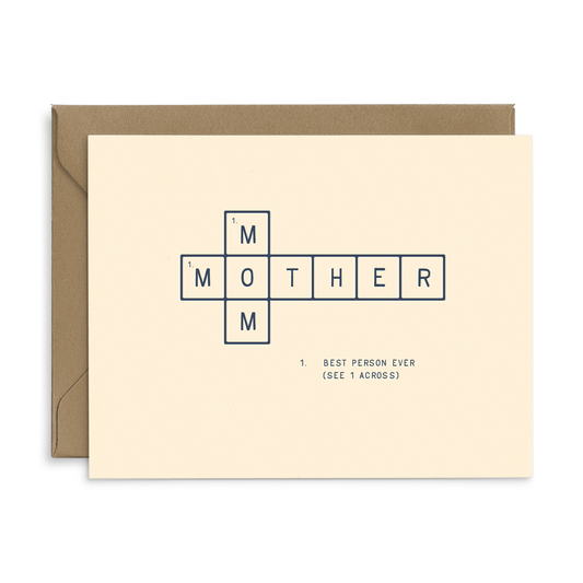 Ruff House Print Shop - Mom Crossword Mother's Day Greeting Card