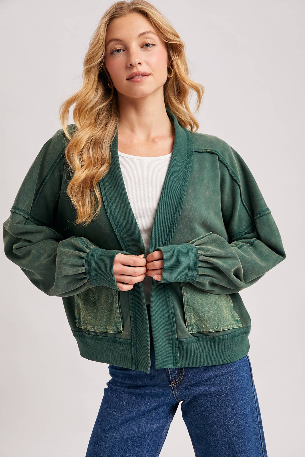 Luna Garment Washed Cardigan