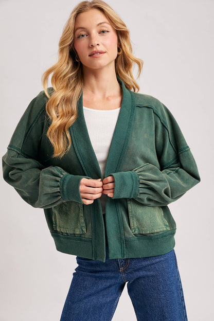 Luna Garment Washed Cardigan