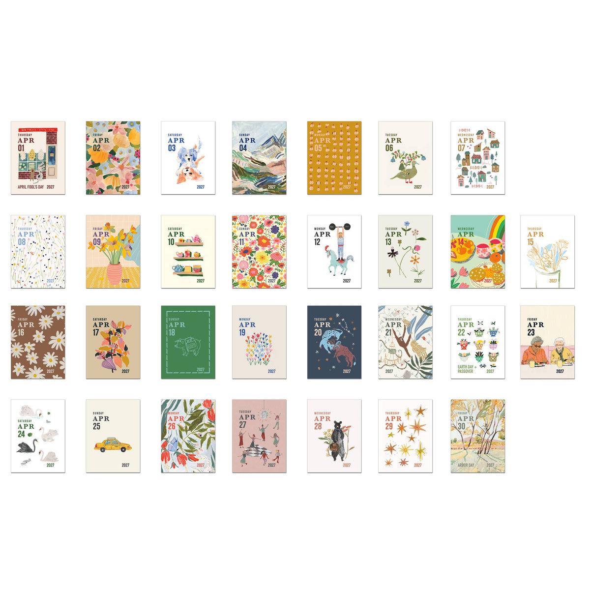 Seedlings - 2027 Daily Post Calendar - Daily Tear-off Calendar