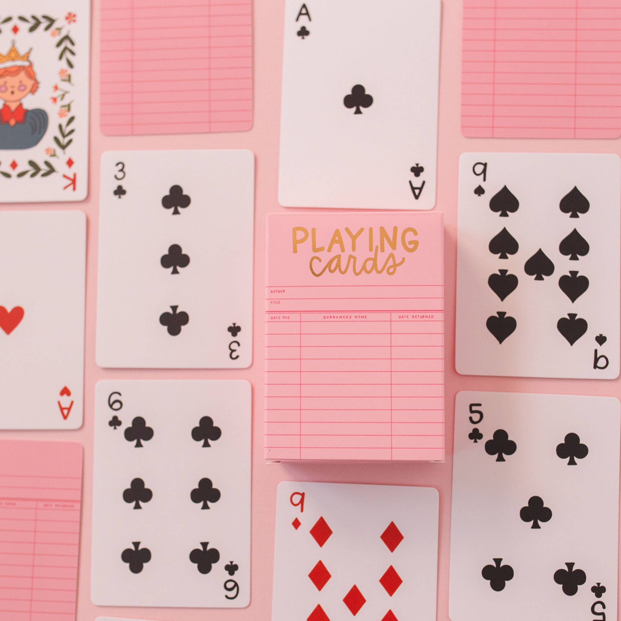Pippi Post - Pink Library Card Deck Of Playing Cards
