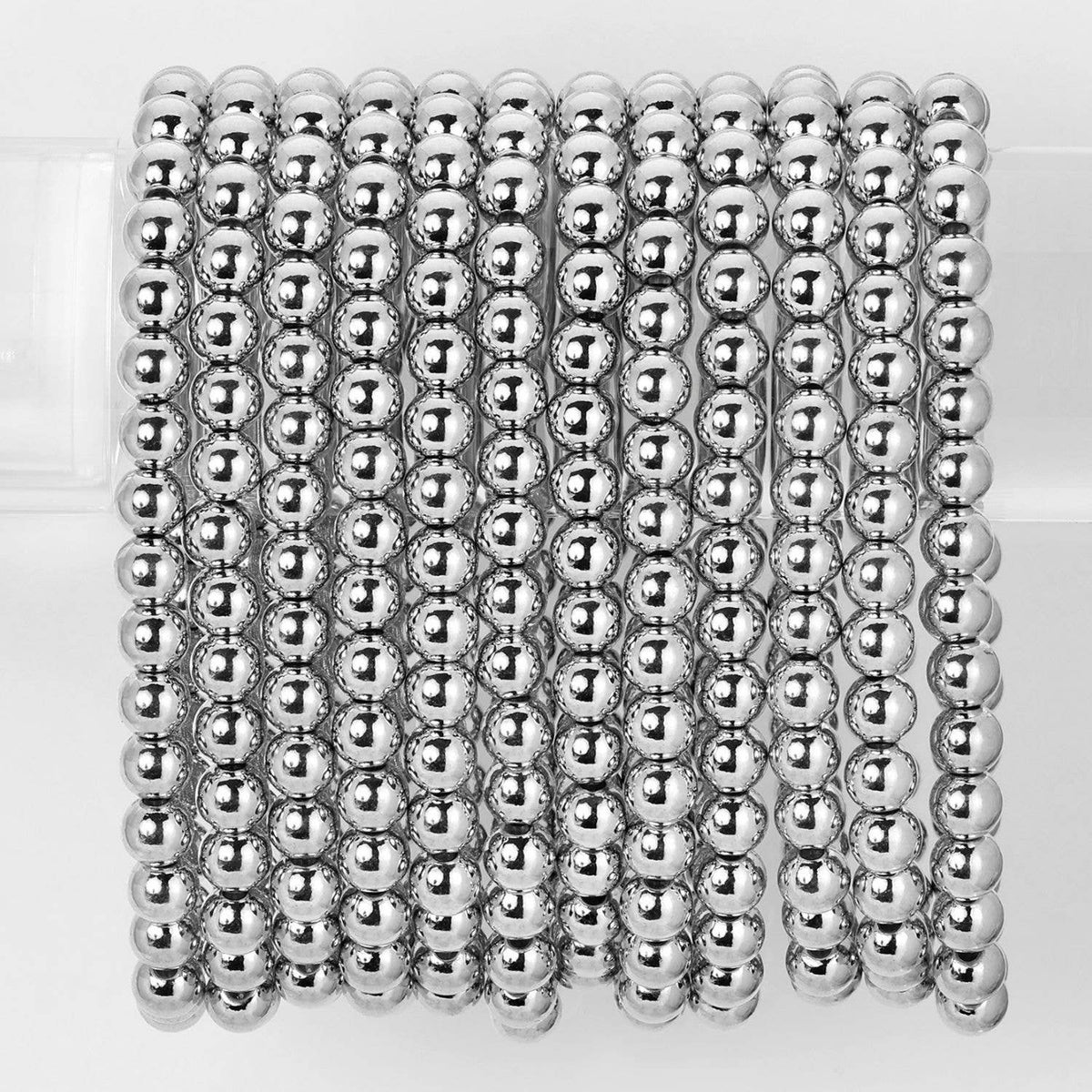 Splendid Iris - Classic Beaded Stretch Bracelets: Gold / 4mm