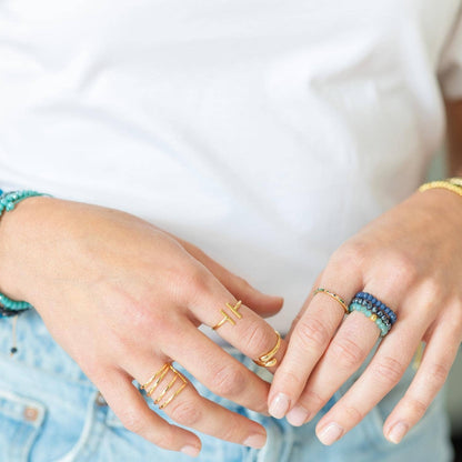 Splendid Iris - Stretch Crystal Rings