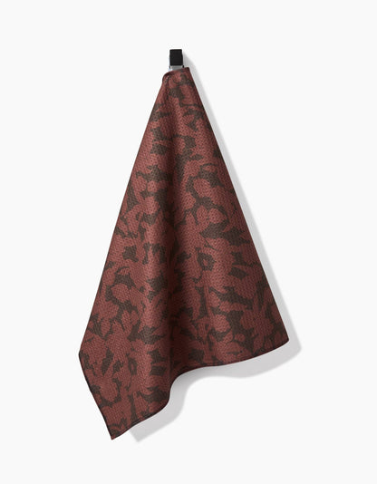 Geometry - Wild Wood Maroon Tea Towel