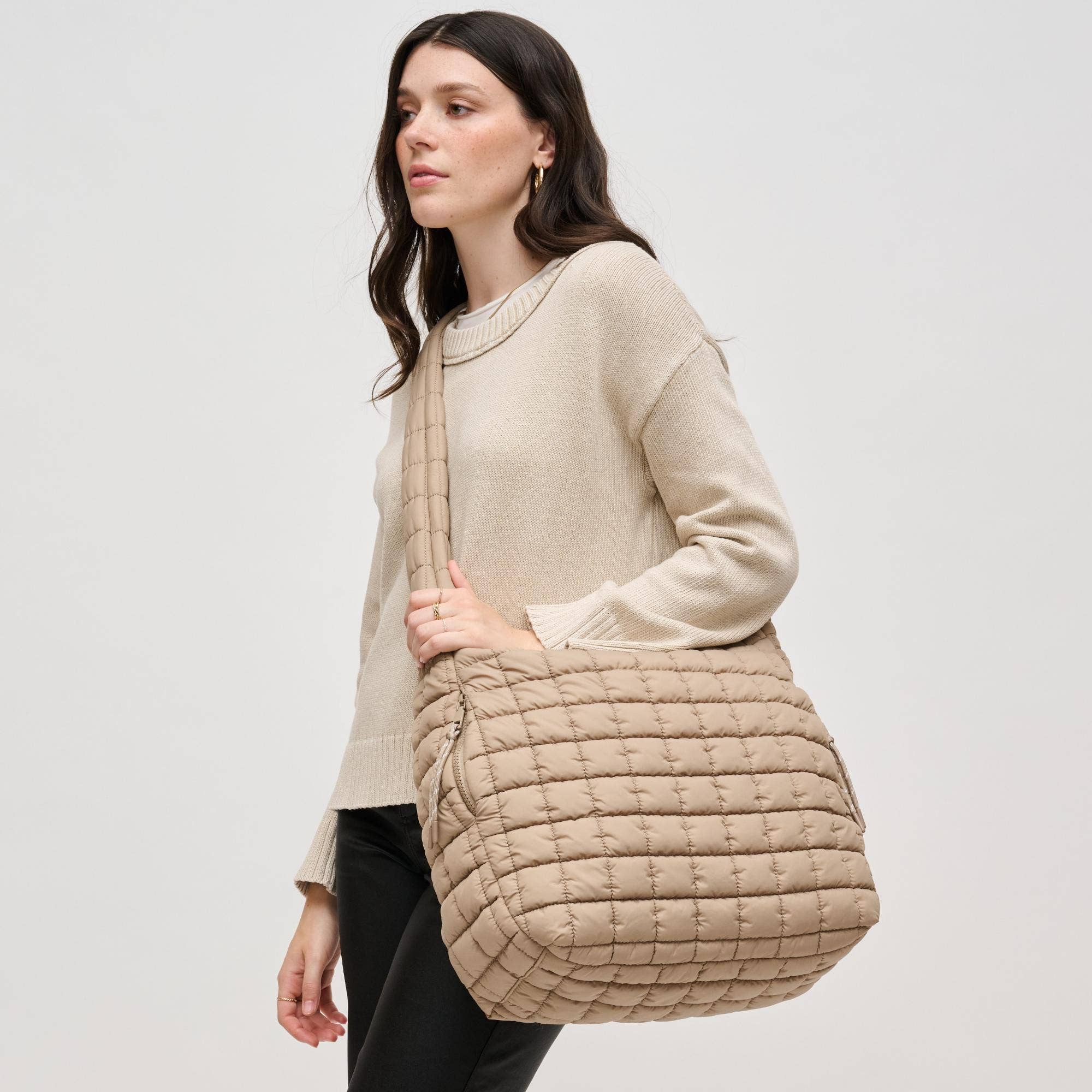 Urban Expressions - Leda Quilted Nylon Puffer Hobo - Assorted Colors