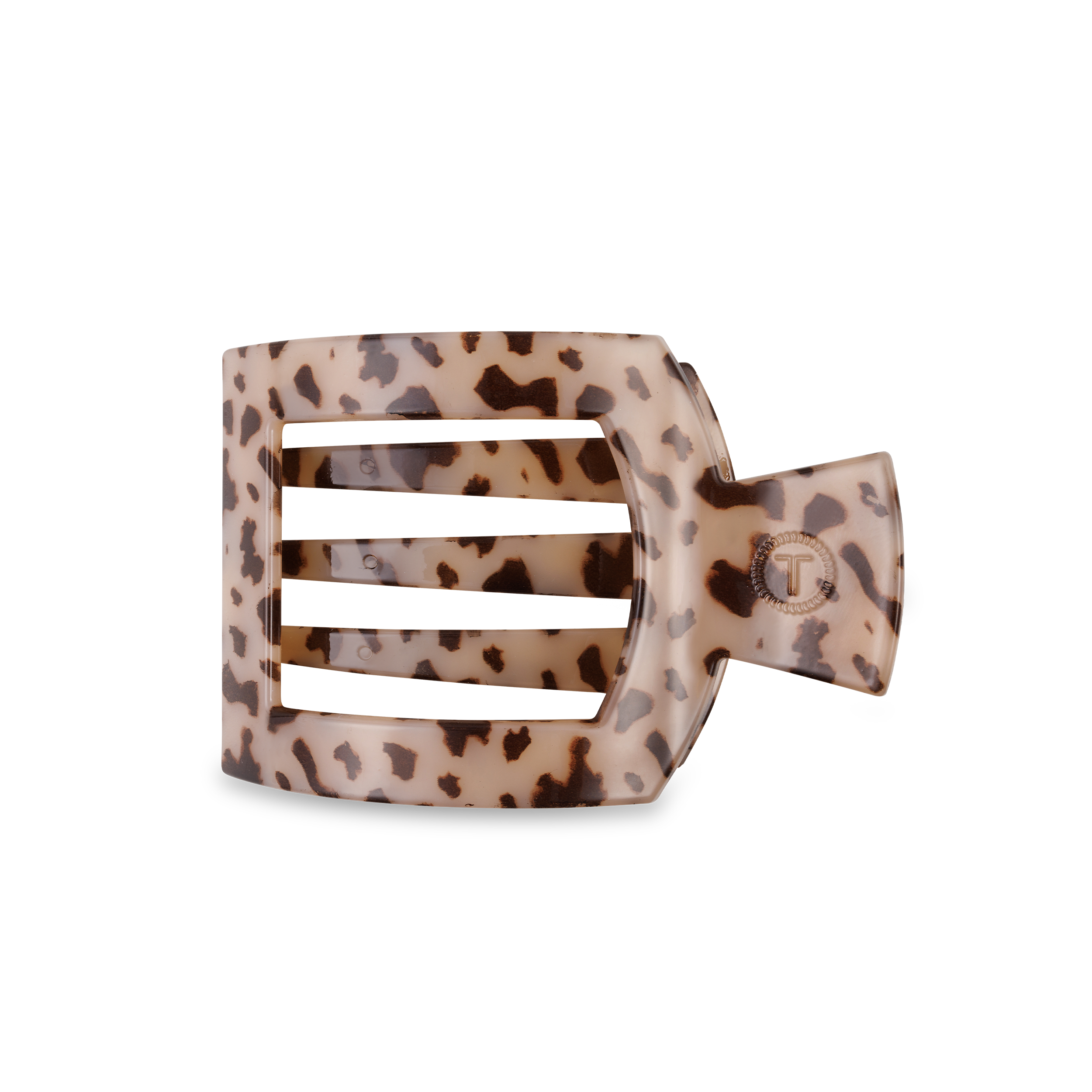 TELETIES - Square Flat Hair Clip | Medium | Blonde Tortoise