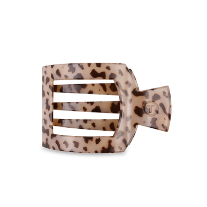 TELETIES - Square Flat Hair Clip | Medium | Blonde Tortoise