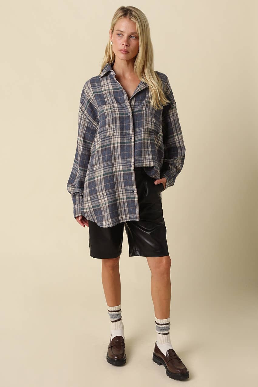 Lola Oversized Plaid Button-Up Shirt