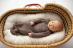 Three Little Tots - Cocoa Brown Ribbed Knotted Newborn Baby Gown sleepwear