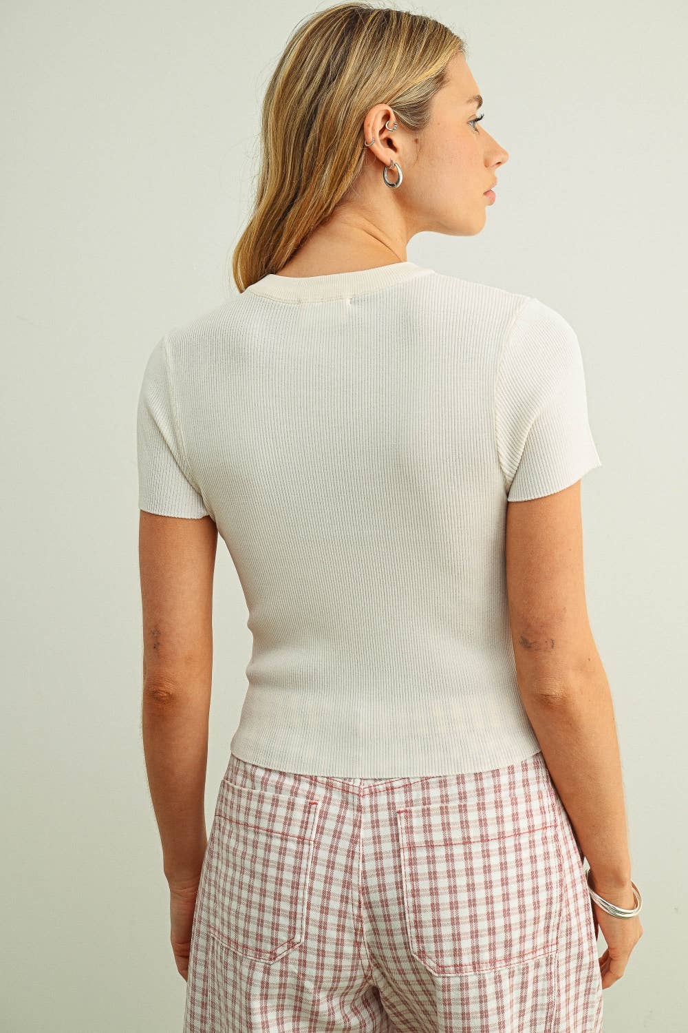 Gretchen Essential Classic Short Sleeve Rib Top