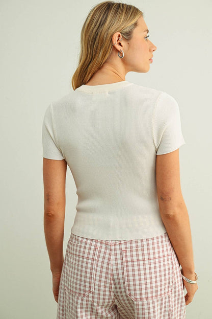 Gretchen Essential Classic Short Sleeve Rib Top