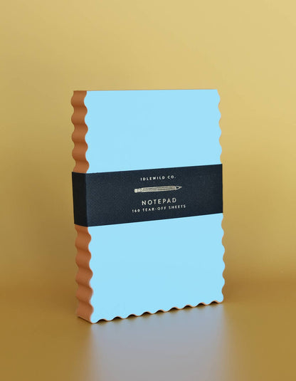 Idlewild Co. - Mini Wave Shaped Notepad | Sky + Tangerine Edge