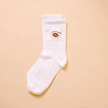 The Darling Effect - Embroidered Crew Socks-It's Game Day