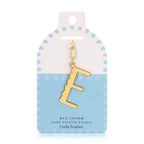 Lucky Feather - Enamel Bag Charm / Keychain - Letter - E