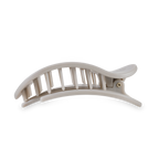 TELETIES - Round Flat Hair Clip | Large | Silver Flames