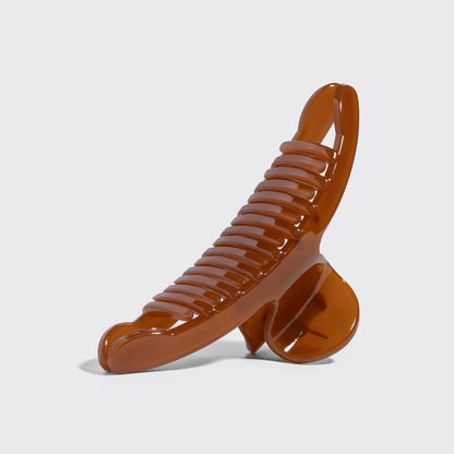 KITSCH - Recycled Plastic Large Arched Clip - Mocha