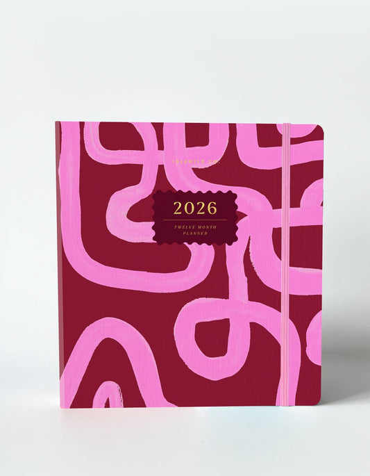 Idlewild Co. - 2026 Hardcover Planner, Magenta Squiggle