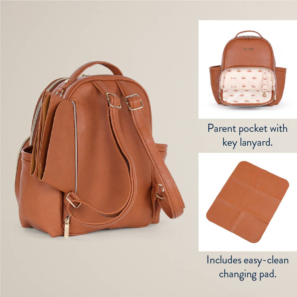 Itzy Ritzy - Cognac Itzy Mini Plus™ Backpack Diaper Bag