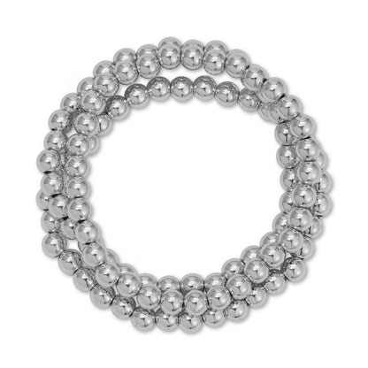 Splendid Iris - Classic Beaded Stretch Bracelets: Gold / 4mm