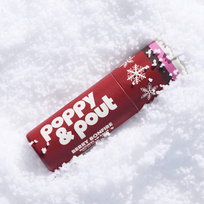 Poppy & Pout - Lip Balm, Retro Ski, Berry Bonfire, Limited Edition