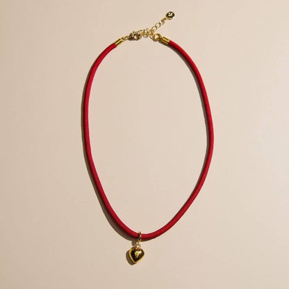 Nickel and Suede - Gold Puffy Heart Charm