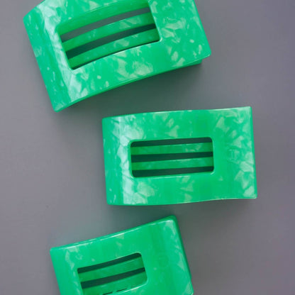 TELETIES - Flat Rectangle Hair Clip | Large | Spring Splash