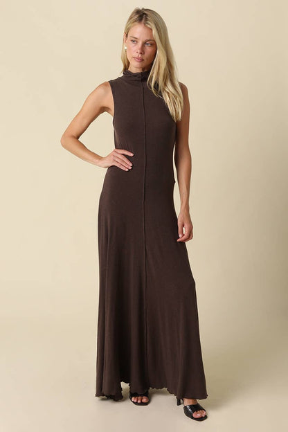 Hazel Mock Neck Knit Maxi Dress