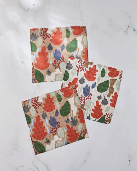 Geometry - Cut Paper Leaves Dishcloth Set