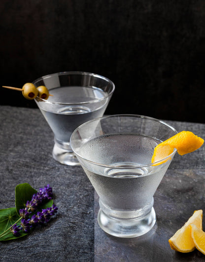 JoyJolt - Afina Heavy Base Stemless Martini Glasses
