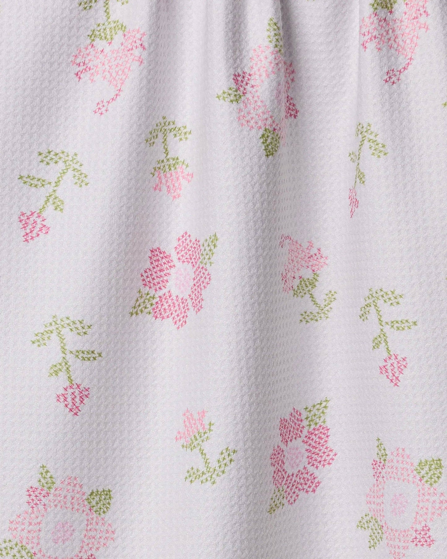 Geometry - Cross Stitch Floral Tea Towel