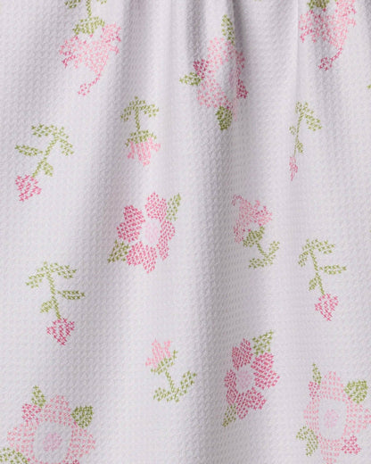 Geometry - Cross Stitch Floral Tea Towel