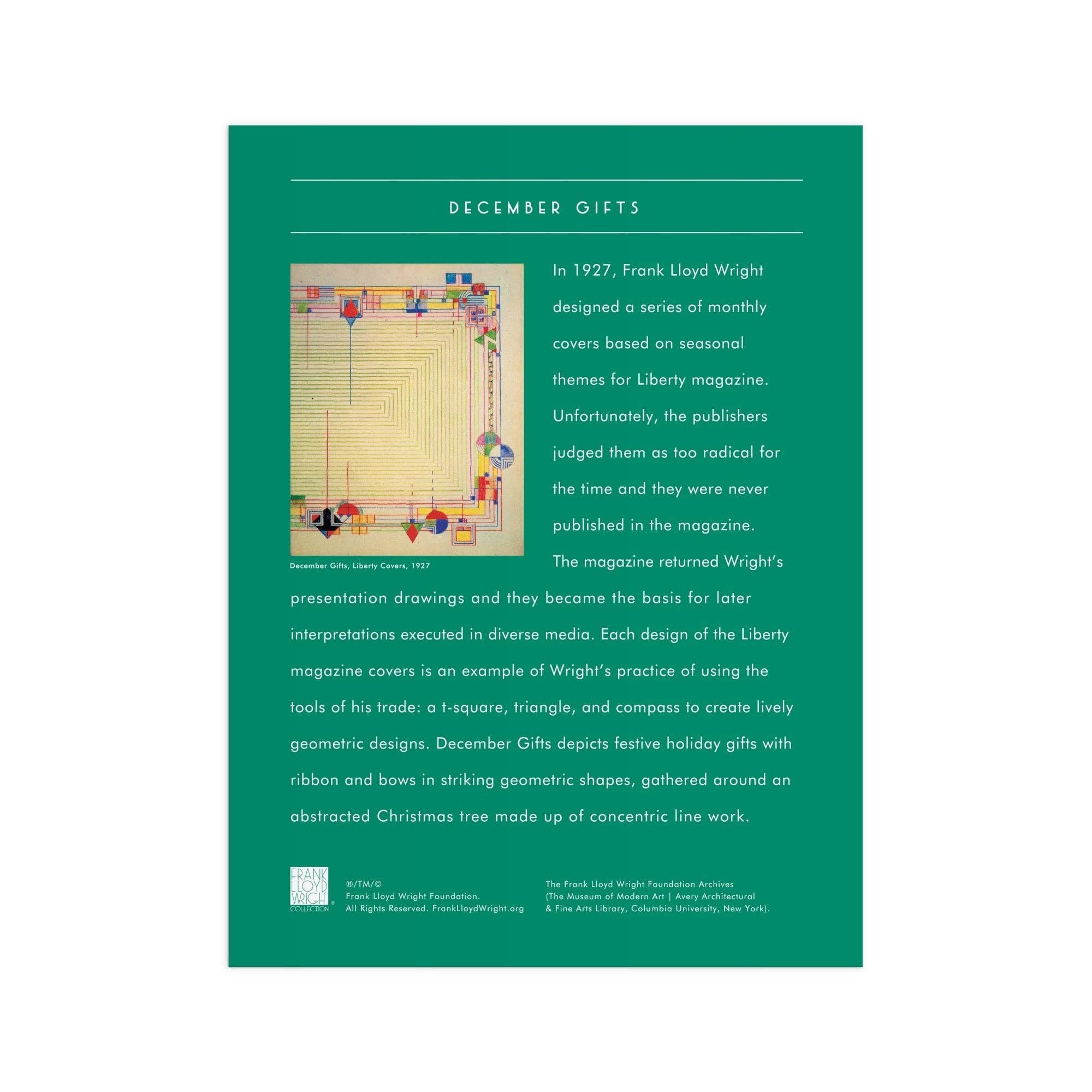 Chronicle Books - Frank Lloyd Wright December Gifts 1000 Piece Foil Puzzle