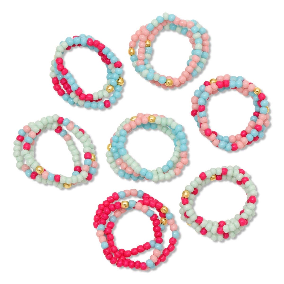 Splendid Iris - Assorted Color 2mm Stretch Seed Bead Rings