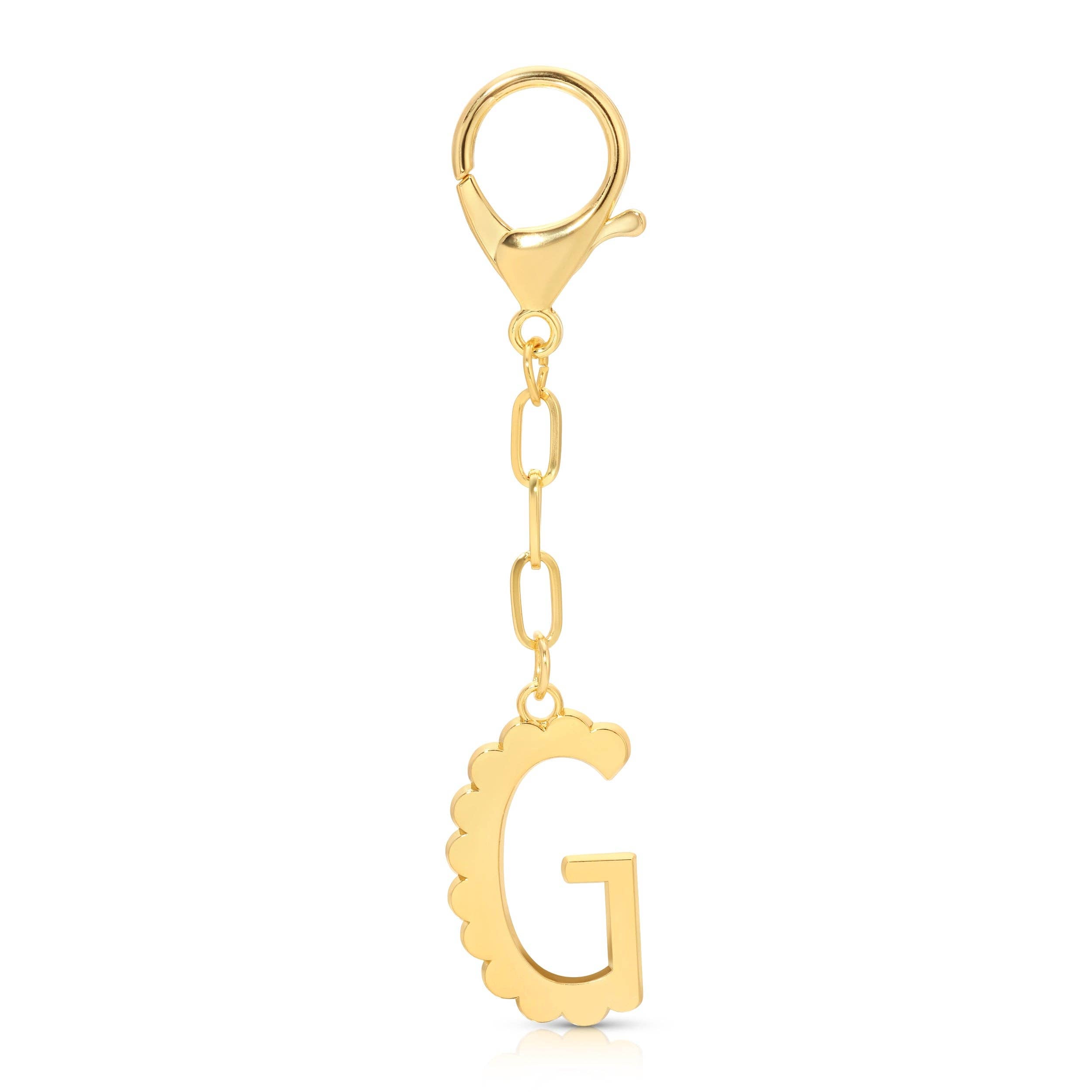Lucky Feather - Enamel Bag Charm / Keychain - Letter - G